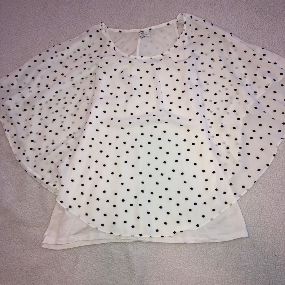 White/Black Dot Top M Elle